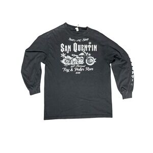 Alstyle San Quentin Toy & Poker Run 2019  Graphic T-Shirt Mens L Black